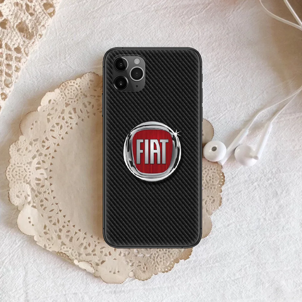 

FIAT car Phone Case Cover Hull For iphone 5 5s se 2020 6 6s 7 8 12 mini plus X XS XR 11 PRO MAX black Etui 3D Cell Soft Hoesjes