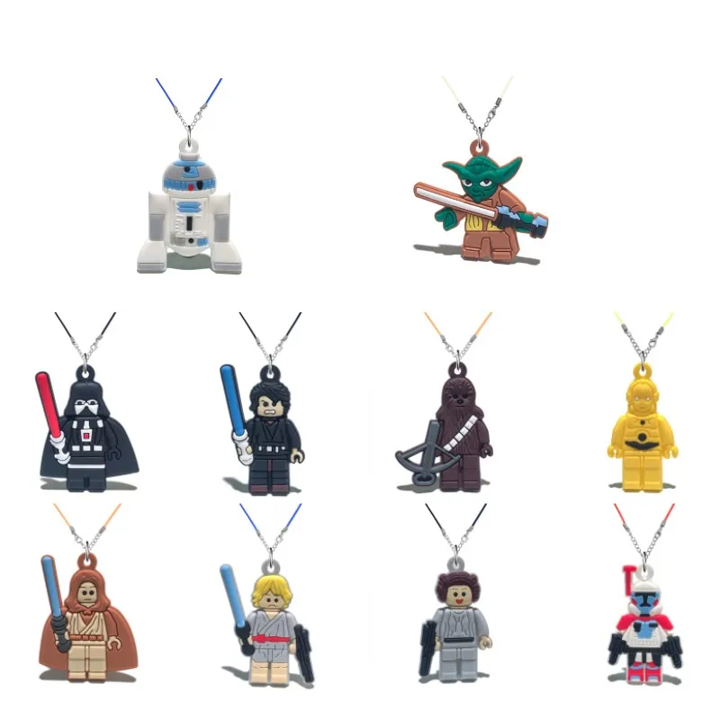 7616-22-31 mix20pcs 20 шт./партия, фигурка супергероя мультфильма Бэтмена Супермена, подвеска из ПВХ ожерелье с цепочкой, чокер, детский подарок, вечерние модные украшения - Окраска металла: 7616-22-31 mix20pcs