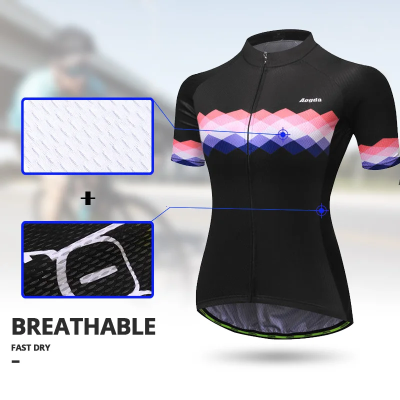 Aogda Женская одежда для велоспорта Roupa Ciclismo летняя дышащая одежда для шоссейного велосипеда быстросохнущая велосипедная одежда Велоспорт Джерси набор