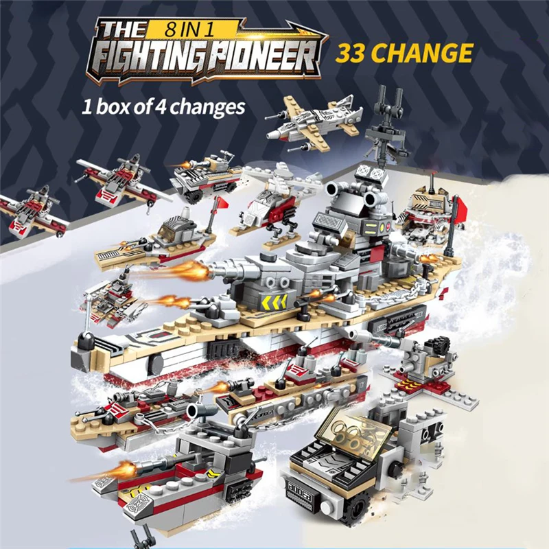 502 шт. 8 в 1 совместимые с самолетом строительные блоки армейские фигурки военные |