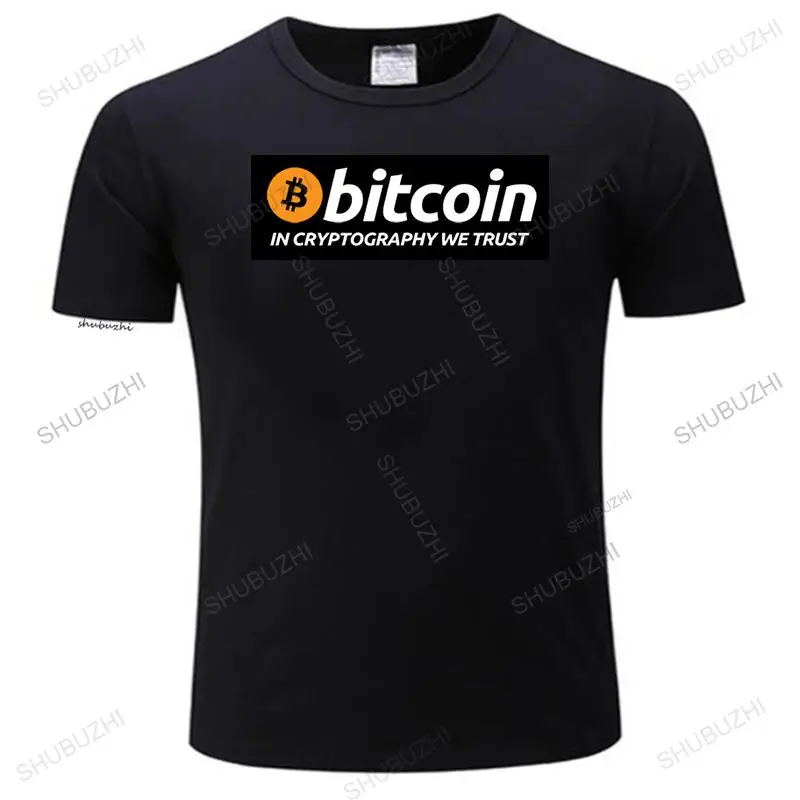

Футболки с биткоином в криптографии, мы доверяем мужской футболка с круглым вырезом и коротким рукавом для криптовалюты, мужские веселые фу...