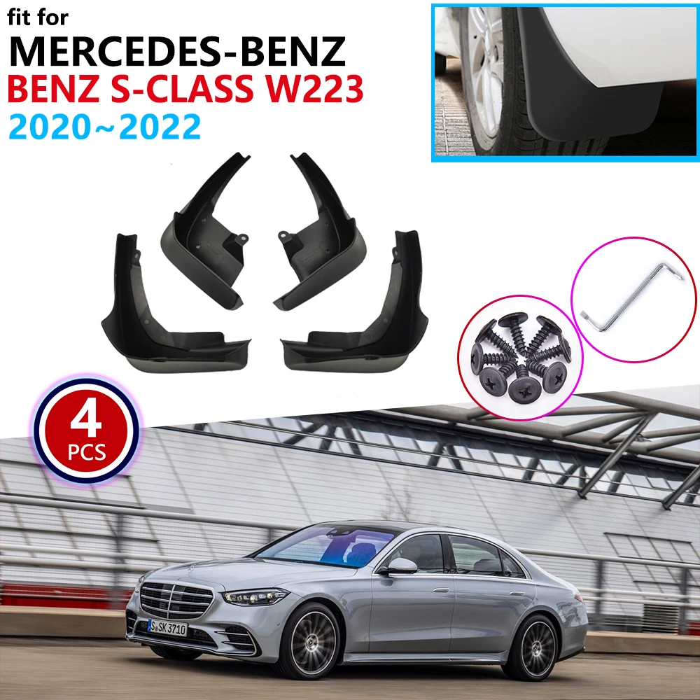 

Брызговики для Mercedes-Benz S-Class W223 Sports 2020 ~ 2022, передние и задние брызговики, автозапчасти, колесные автомобильные аксессуары