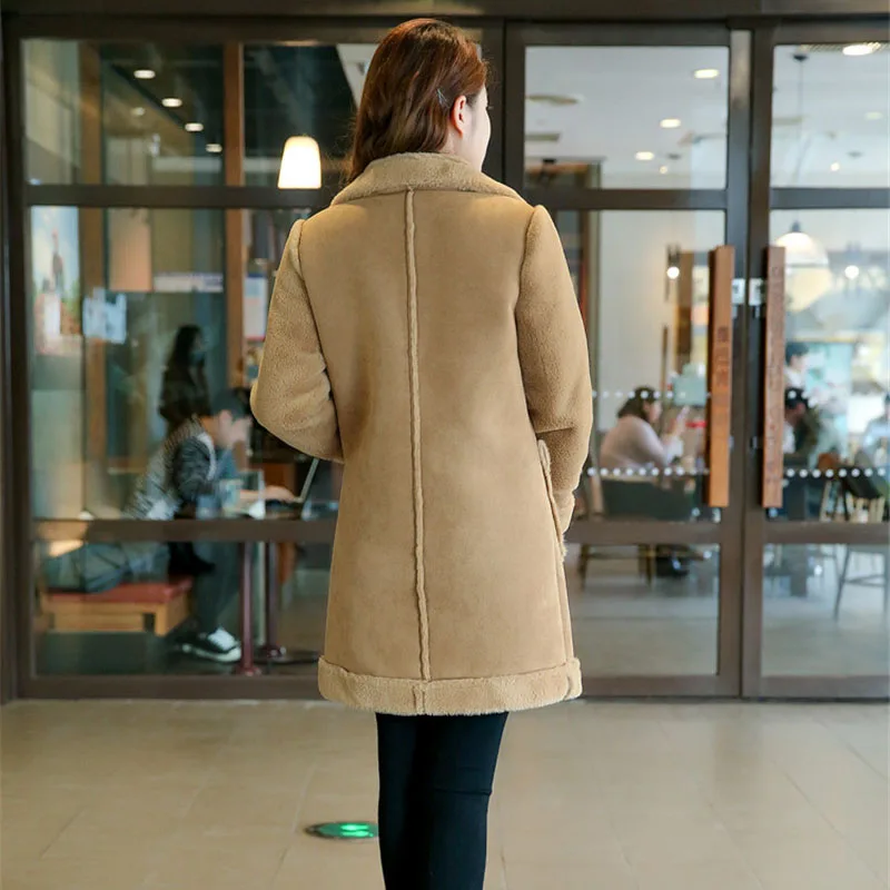 Новинка 2020 Женское зимнее пальто из овечьей шерсти утепленная замшевая стеганая