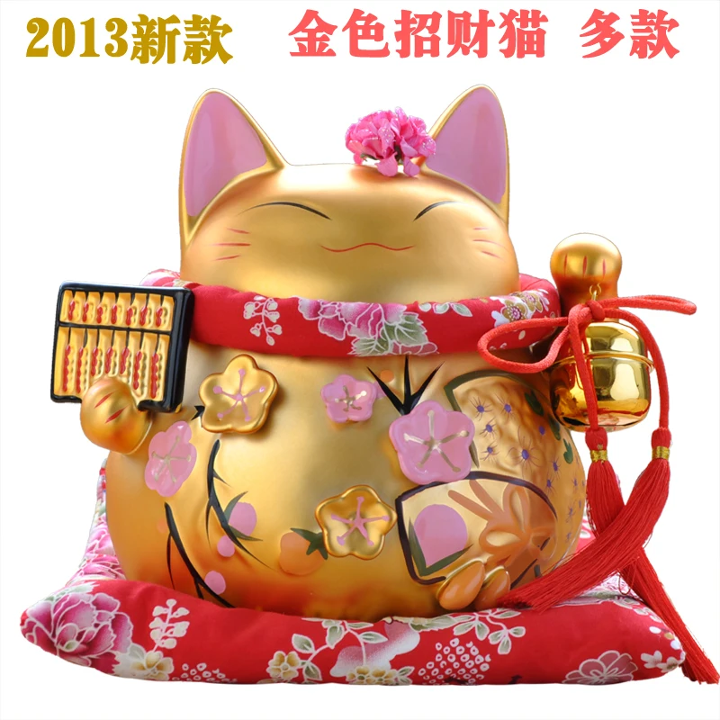 

Счастливая кошка, украшения, керамическая большая свинка, открытая Подлинная японская Золотая свадебная декорация, предметы интерьера, иск...