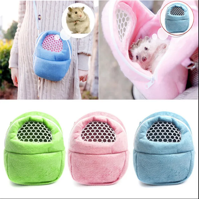 

Small Pet Carrier Rabbit Cage Hamster Chinchilla Travel Warm Bags Guinea Pig Carry Pouch Bag Breathable Pet Cage Rat Leash