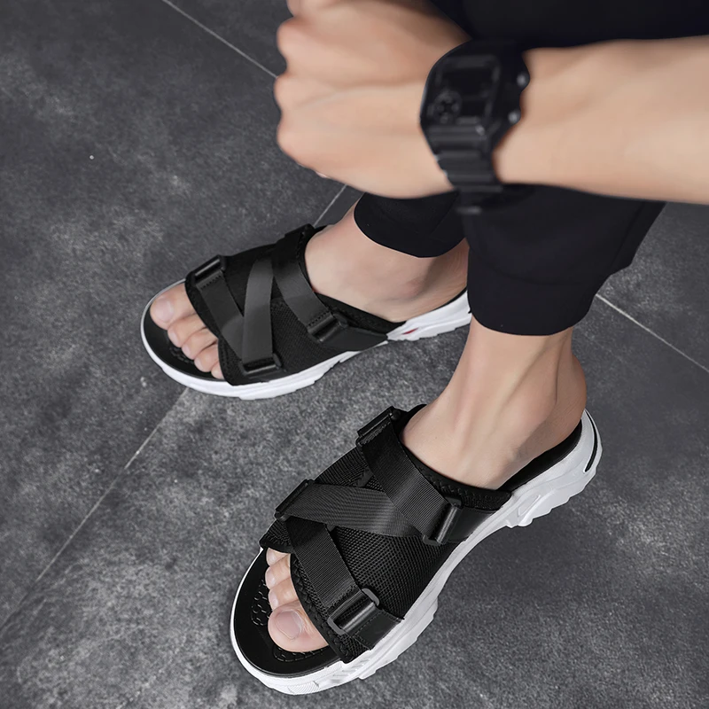 

Roman Sandals Men Sandali Da Uomo Mens Summer Sandles Sandalias Cuero Hombre Beach Flip Flops Sandals Leather Flat Big Size Men