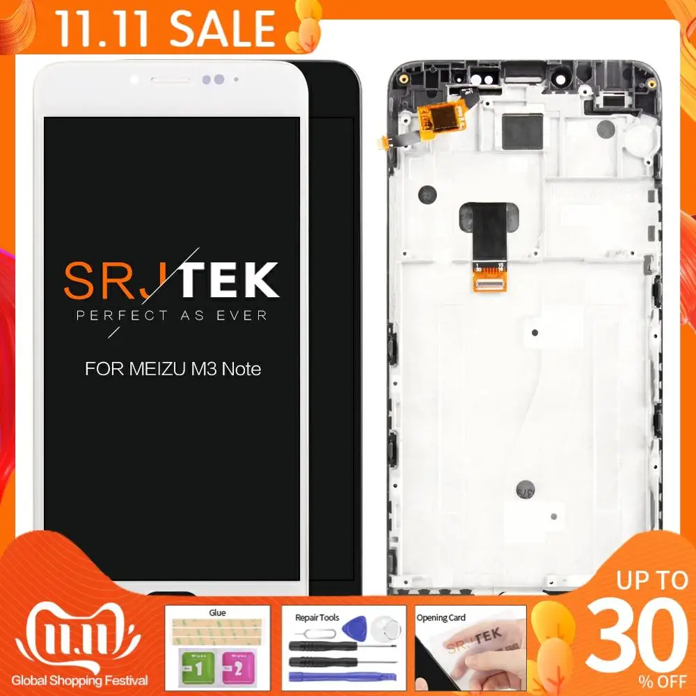 Новый ЖК дисплей 5 дюйма для MEIZU M3 NOTE дигитайзер сенсорный экран M681H L681H запасные