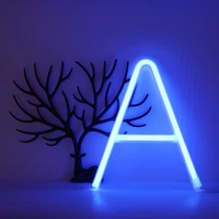 blue shinning neon letters light 26 alphabet neon sign light up words lamp for birthday wedding party bedroom wall hanging decor