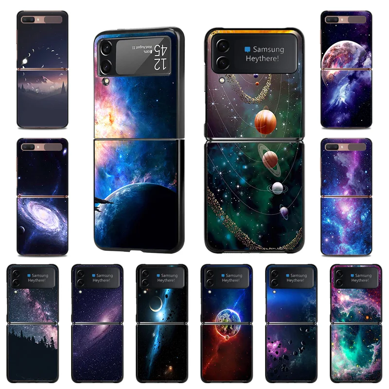 

Чехол для Samsung Galaxy Z Flip Flip3 5G удивительная Вселенная звездное небо Высокое качество черный чехол для телефона жесткий чехол Fundas Coque Capa