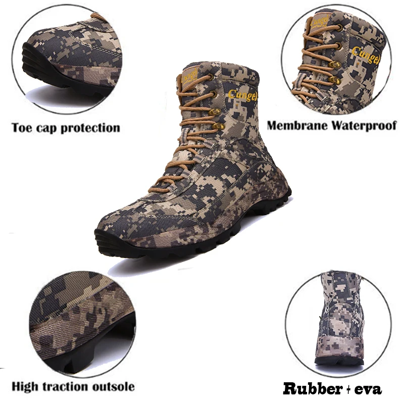 

New Waterproof Hiking Shoes Men Outdoor Army Boots Trekking Shoes Non-slip Desert Combat Tactical Boots Hunting Botas Militares