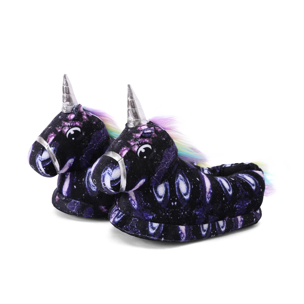 

Unicorn Kids Slippers New Winter Cool Boys Girls Black Slippers Non-slip Children Homewear Shoes Baby Home Kids Flip Flops
