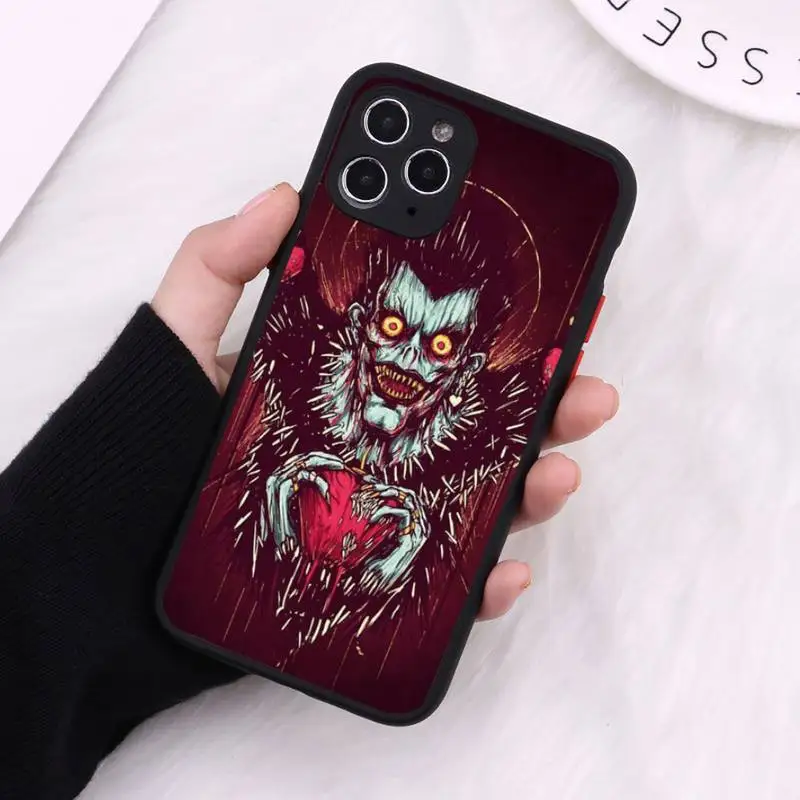 

Death Cartoon Cartoon Note Ryuk kira horror apple Matte Transparent iPhone 7 8 11 12 s mini pro X XS XR MAX Plus cover funda