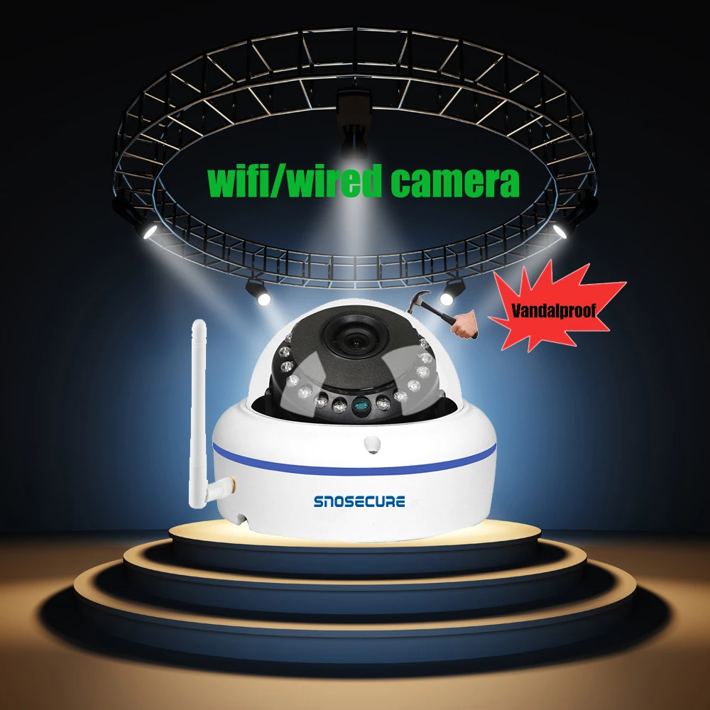 SNOSECURE 1080P Starlight Vandalproof Dome WIFI IP камера для домашней безопасности Внешняя наблюдения