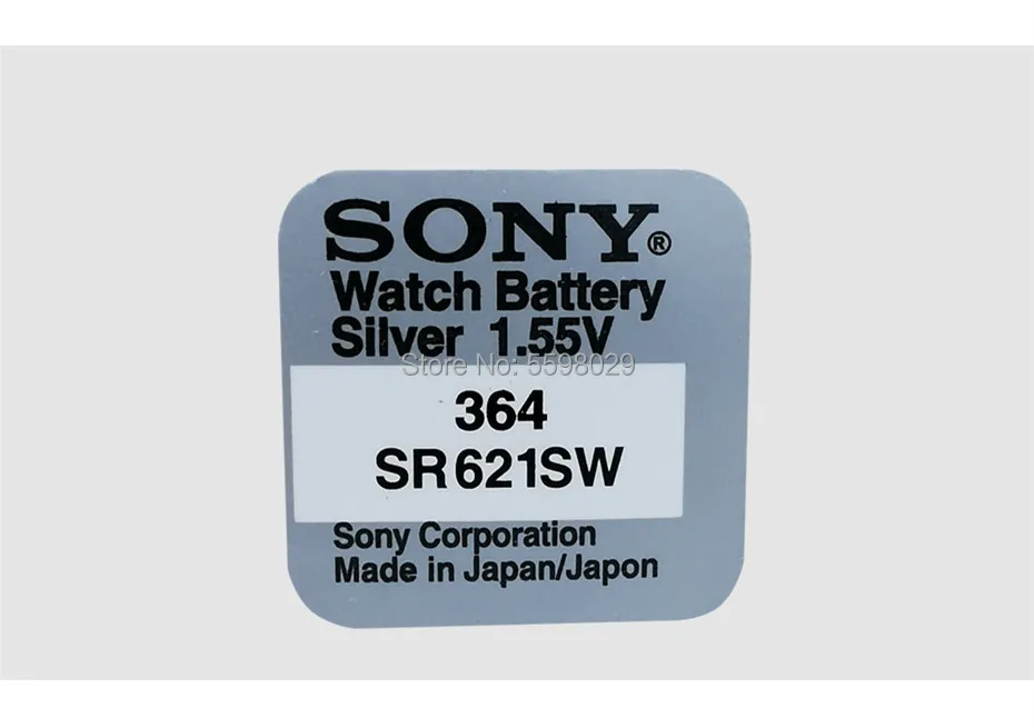 4 шт. для аккумуляторов Sony Watch Button 1 55 V AG1 LR621 364 164 531 SR621 SR621SW SR60 кнопочная