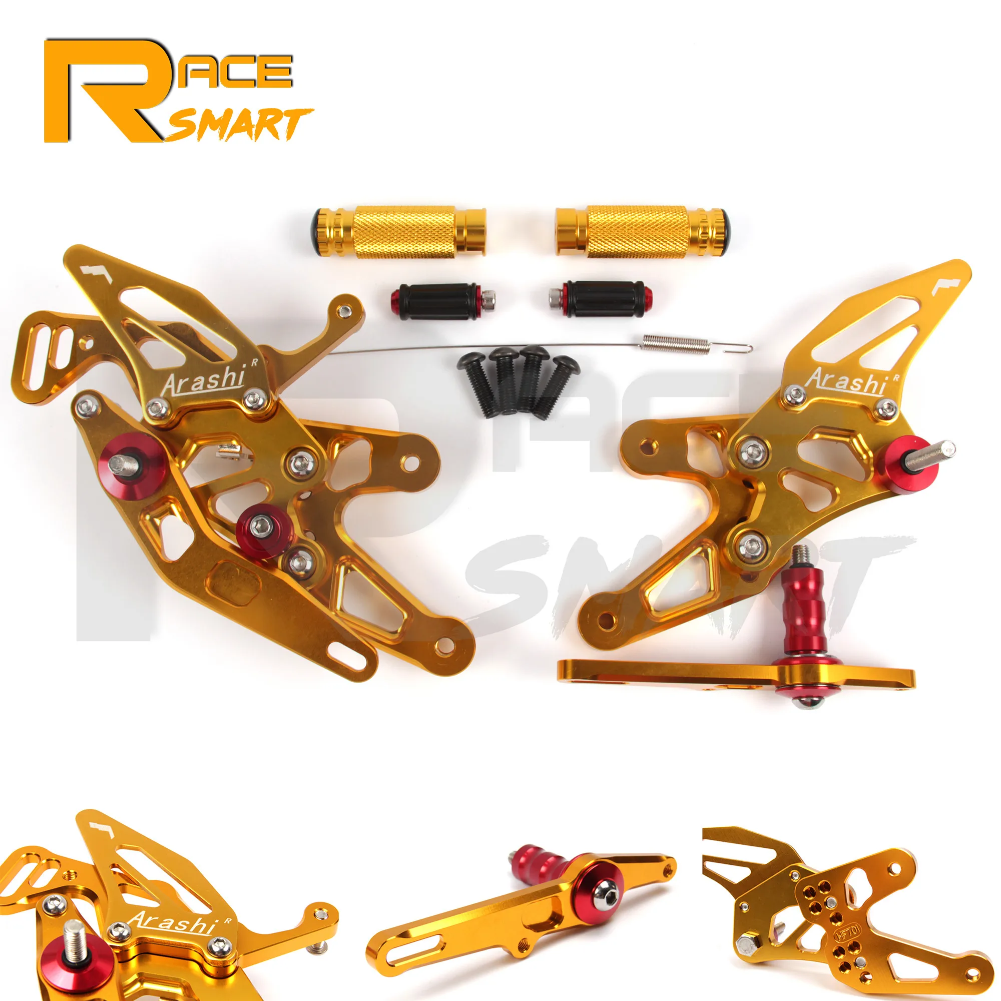 For BMW S1000RR HP4 2015 2016 2017 2018 S1000 RR Rear Footrests Foot Rest Pegs Pedal Accessories CNC Adjustable Rearset Footpegs |