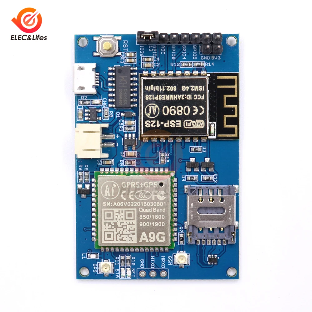 ESP8266 ESP 12S A9/ A9G четырехдиапазонный GSM GPRS + GPS IOT узел V1.0 модуль макетная плата WiFi