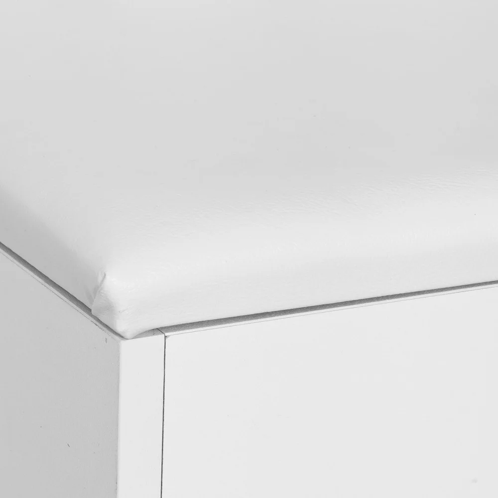 

SoBuy FSR25-W Wooden Shoe Cabinet 2 Tiers Shoe Rack Shoe Storage Bench with Folding Padded Seat