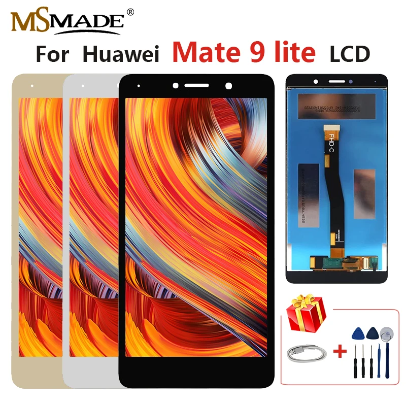 ЖК-для Huawei Mate 9 lite BLL-L23 ЖК-дисплей с сенсорным экраном дигитайзер сборка части с рамкой+ подарок 5,5"