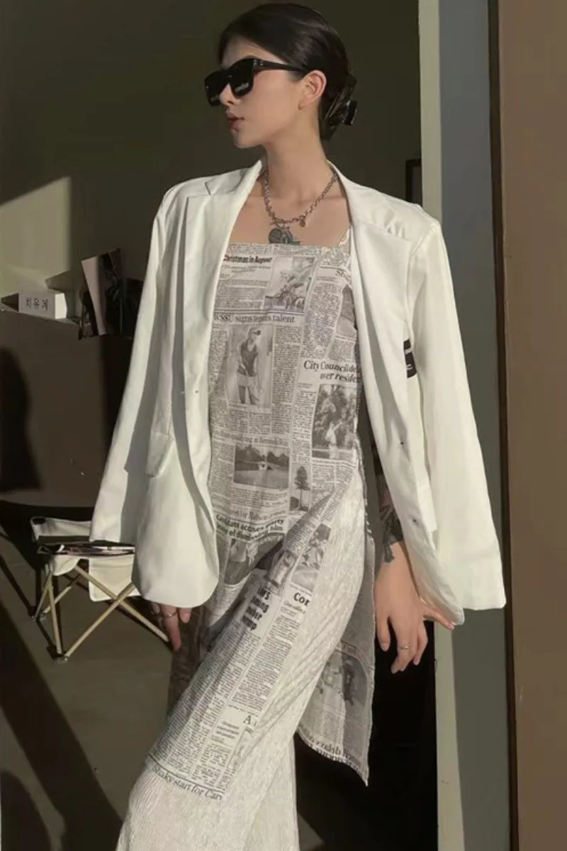 

Sexy sling dress women summer 2021 new ins fashion print high waist one-word collar a-word skirt tide