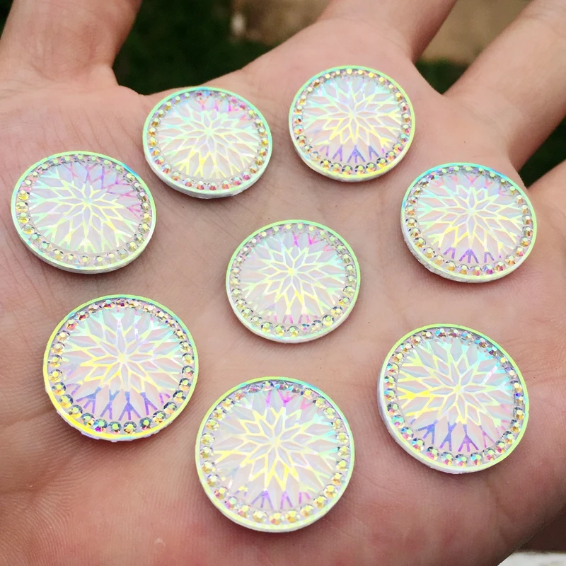 20 шт. мм блестящие бусины из смолы с плоской задней поверхностью Драгоценные