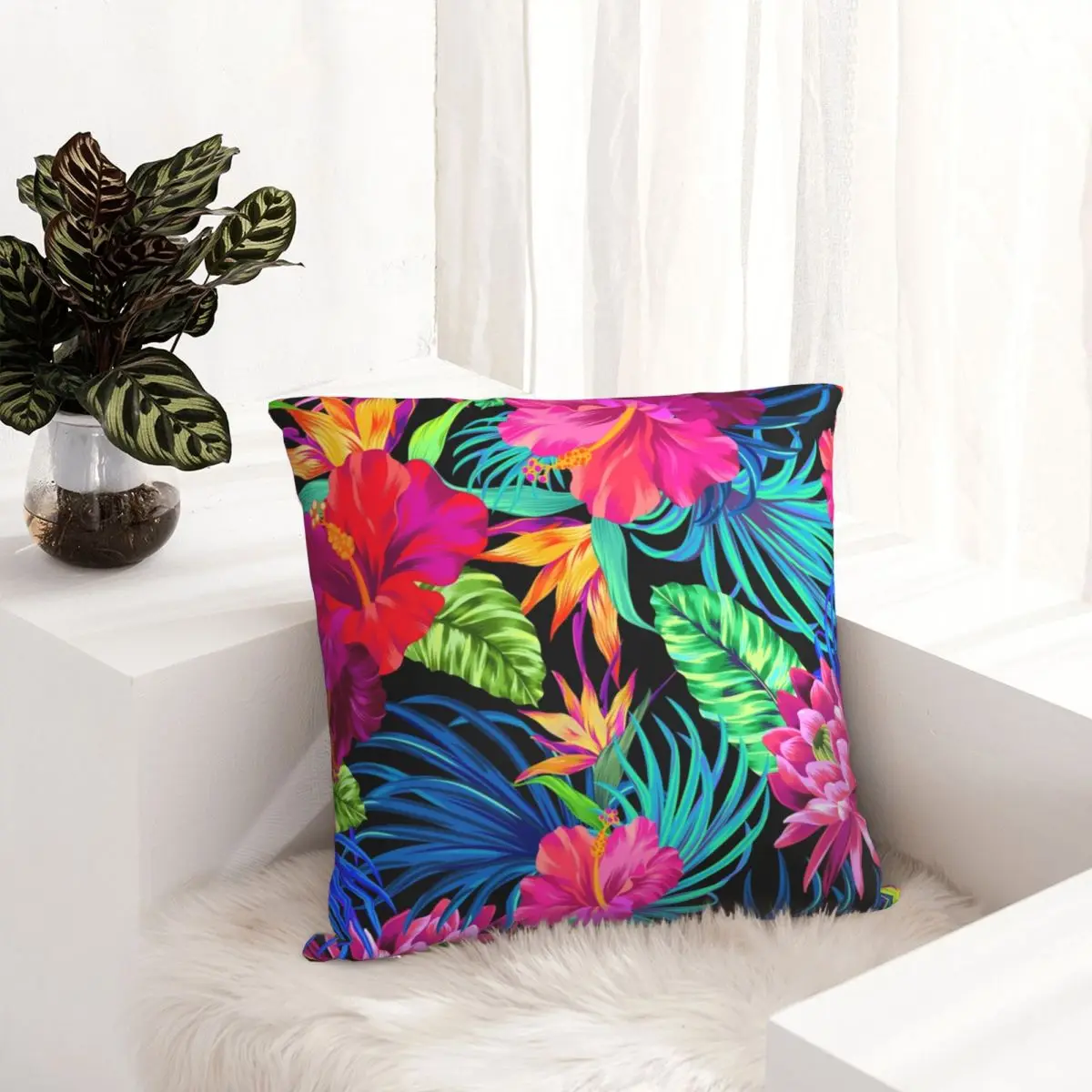 Квадратная подушка с рисунком вождения вы сумасшедший Гибискус чехол для