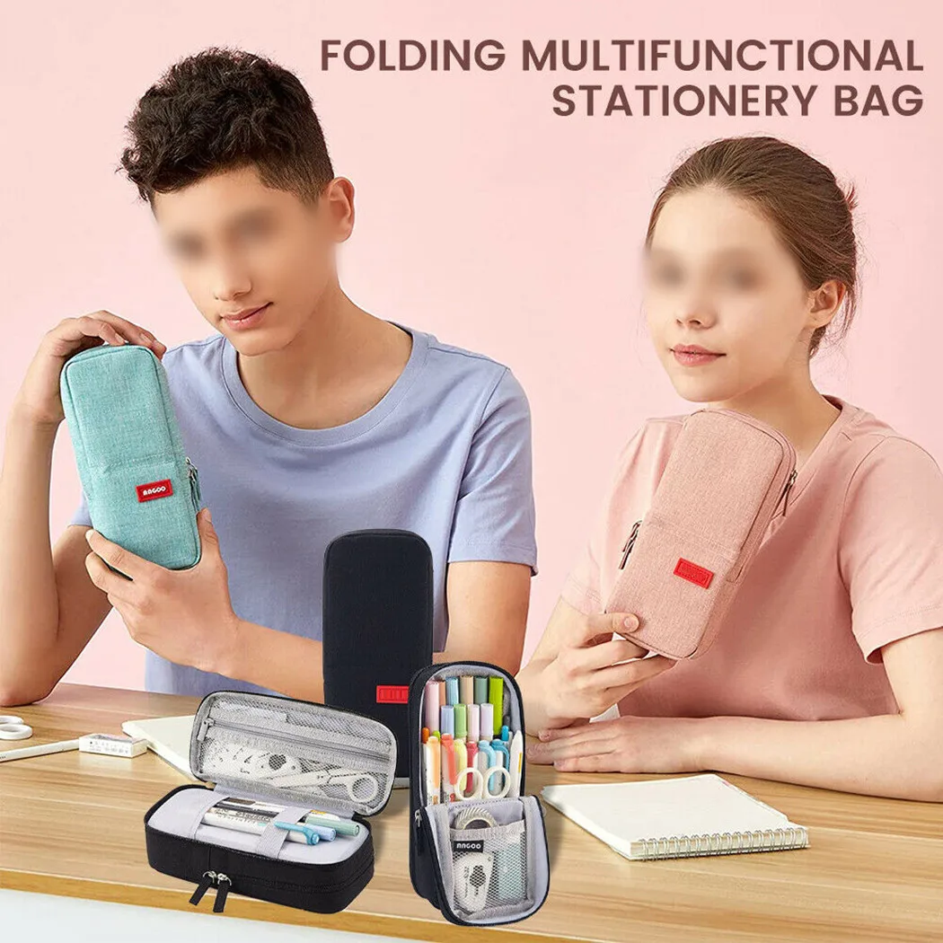 

Large Capacity Pencil Case Zip Pen Pouch Macaron Color Canvas Pen Bag Storage Pouch Stationery For Junior High School Students