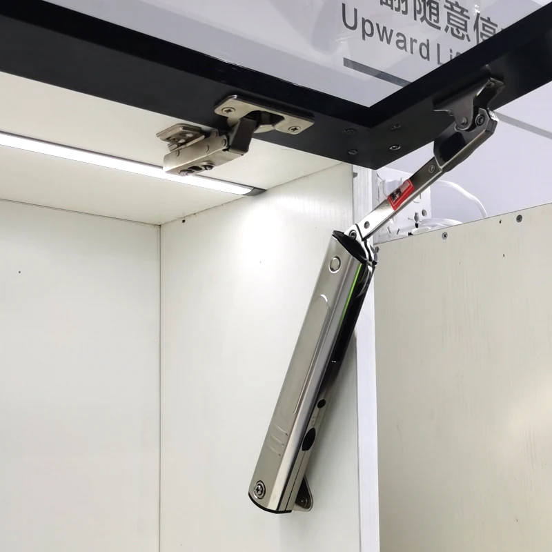 

On The New Heavy Overhead Door Randomly Perch Support Bar Adjustable Gas Spring Not Oil Leak On Open Cupboard Door