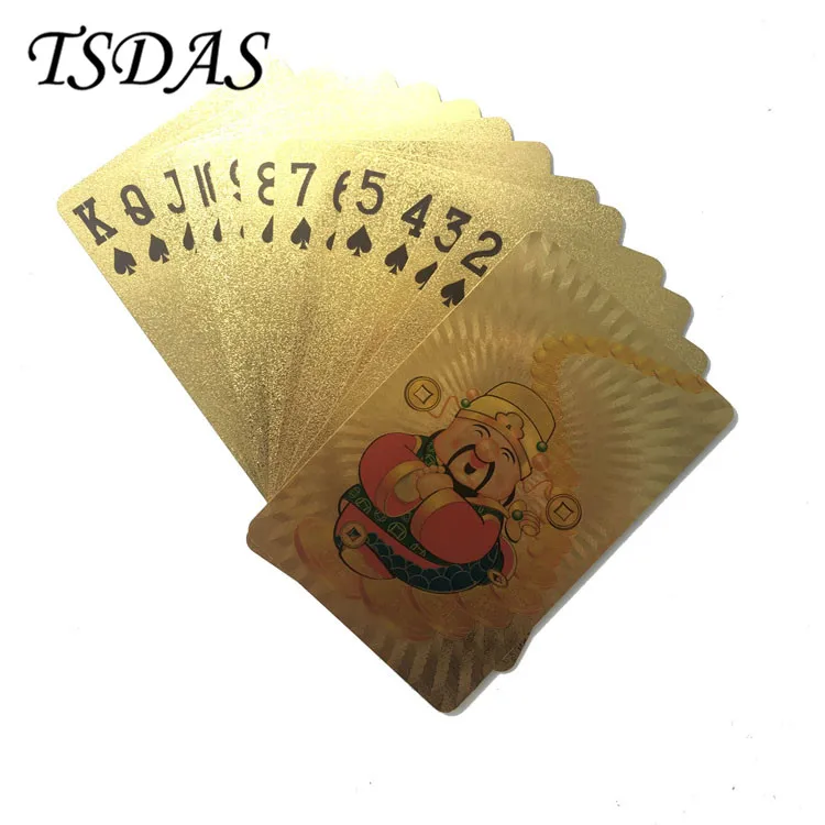 Коллекция Бог богатства игральные карты из 24 каратной золотой фольги с