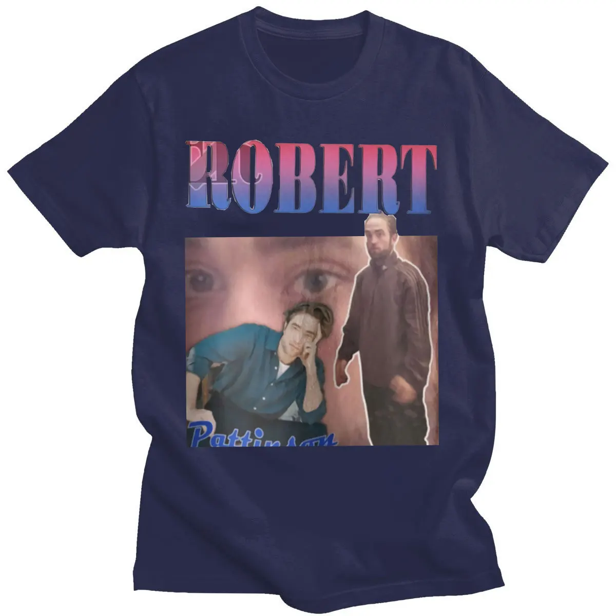 

Robert Pattinson Standing Meme T Shirt for Men Funny Tshirt Harajuku Cotton Summer Rob Tshirts Short Sleeved Fashion T-shirt