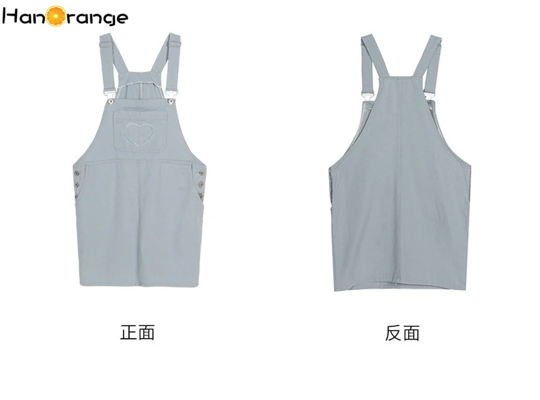 

Age-reducing Denim Strap Dress Above Knee Sleeveless Female Summer Loose Little Cute Dress Casual Slash Neck