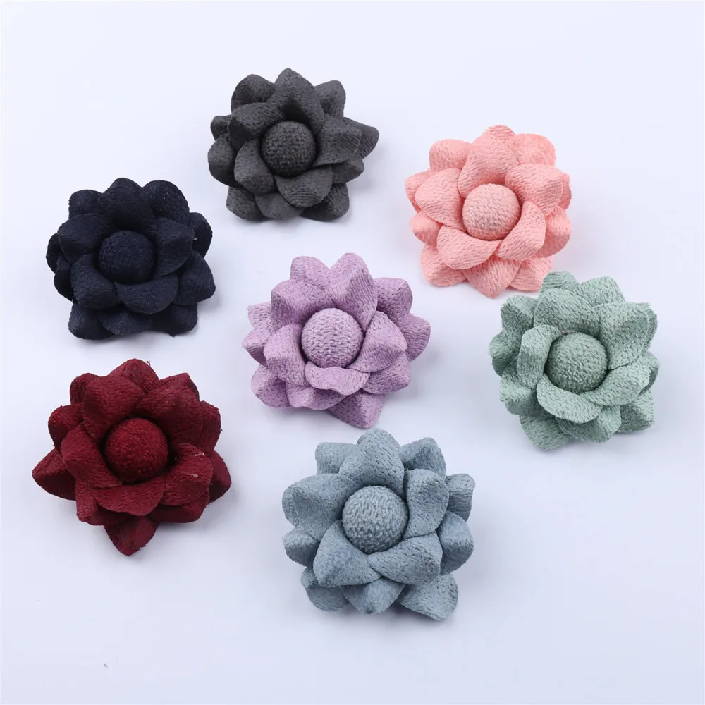 

50 / PCS 4.50cm imitation flower manufacturer cross-border e-commerce fabric fake flower source hairpin hair ring jewelry proces