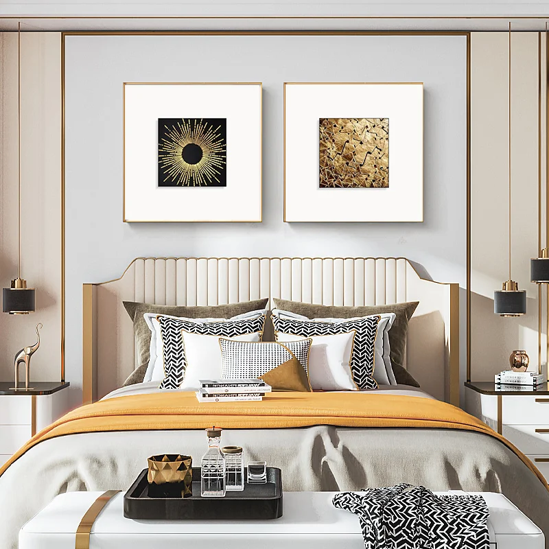 Роскошный золотой абстрактный постер художественная живопись украшение для