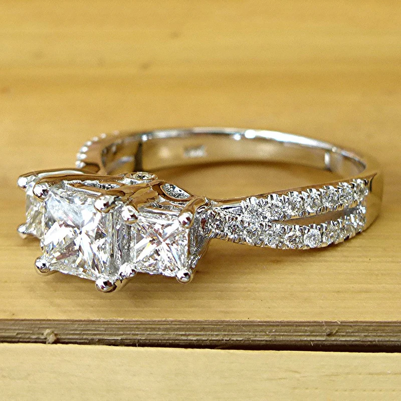 Женское кольцо принцессы CAOSHI блестящее с кубическим цирконием в современном