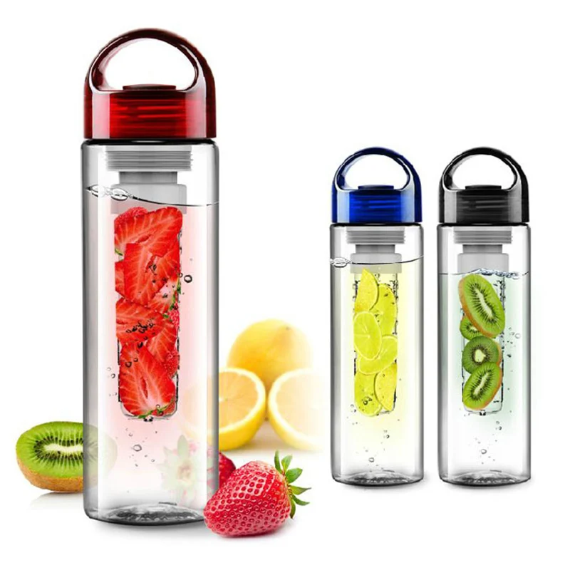 Drink cup plastic 700ml Plastic Fruit Infuser Water Bottle with Filter Leakproof Sport Hiking Camping E2S | Дом и сад