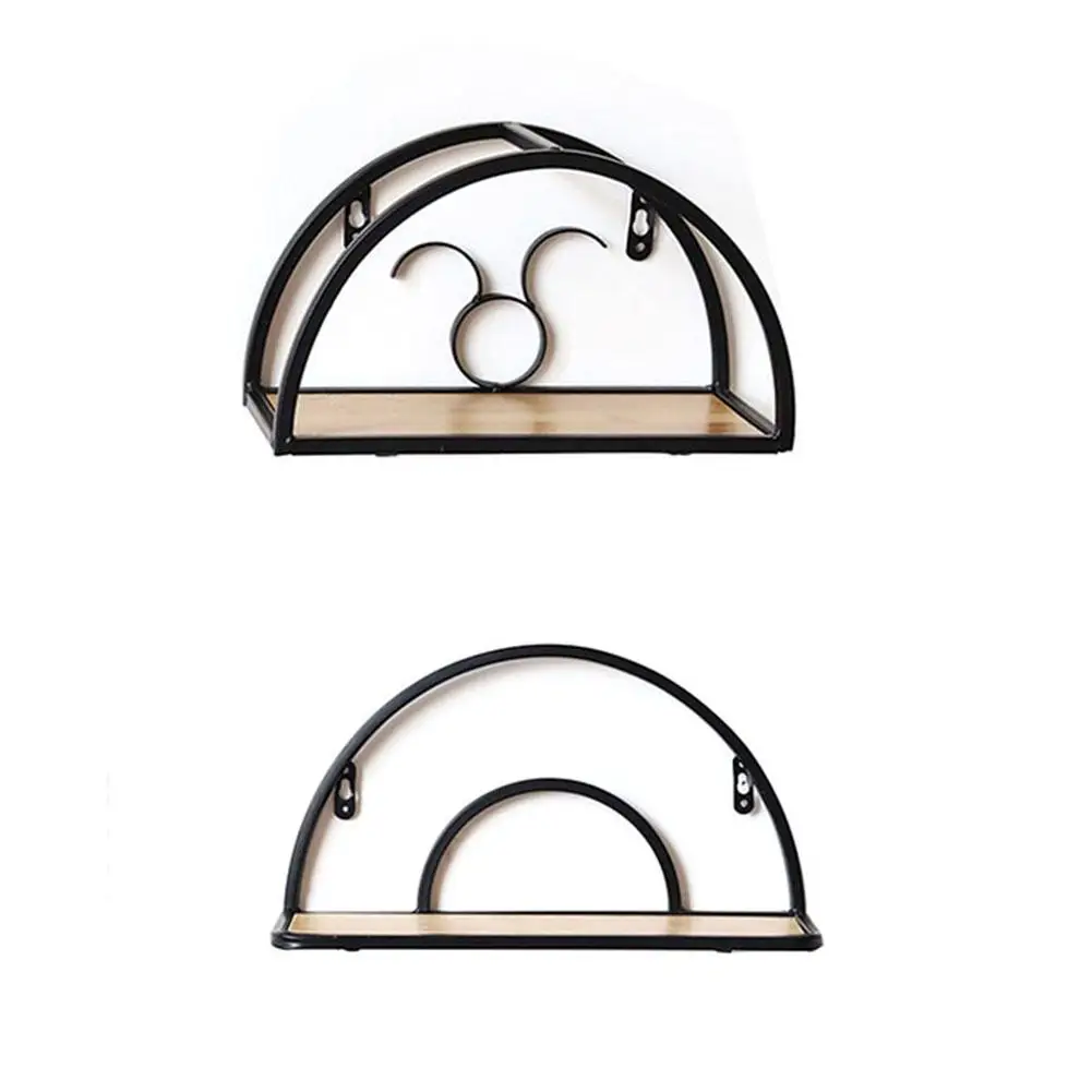 1 шт. Ретро круглая настенная полка деревенская деревянная плавающая для