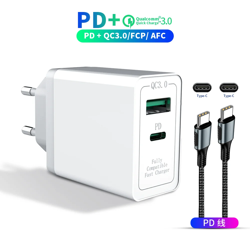 Мульти USB PD зарядное устройство Быстрая зарядка 3,0 быстрое зарядное устройство для телефона для iPhone 11 3,0 PD зарядное устройство для samsung Note 10 Redmi Note 8 Pro - Тип штекера: 2 Port-PD-Type C