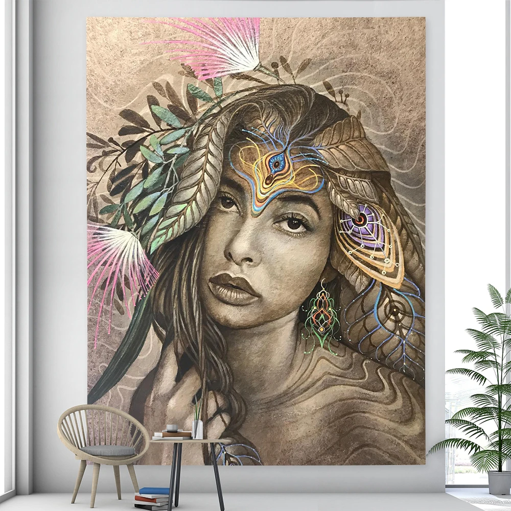 

Abstract character home art tapestry hippie bohemian decoration bedroom background wall bed sheet sofa blanket