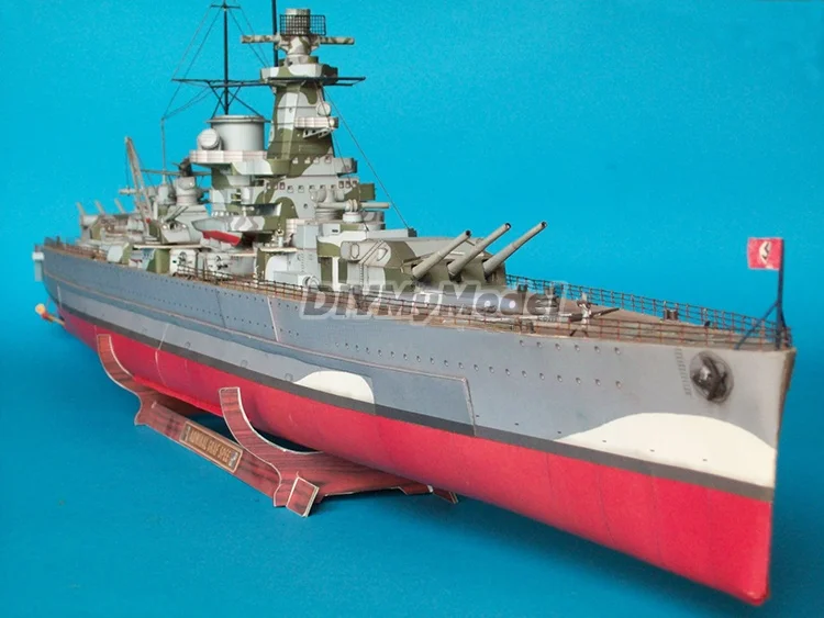 DIYMyModeI-rompecabezas de pel&iacute;cula hecho a mano, modelo de papel de battleship grafspe 1:200-3