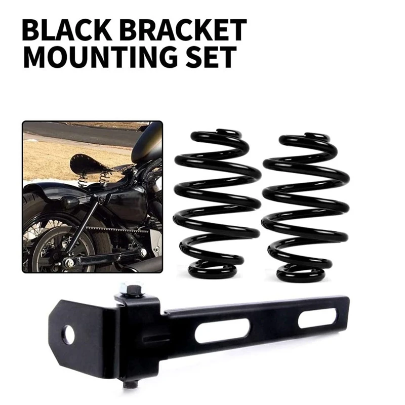 

Black 3Inch Seat Springs Solo Seat Brackets for Chopper Bobber Custom Satin Barrel