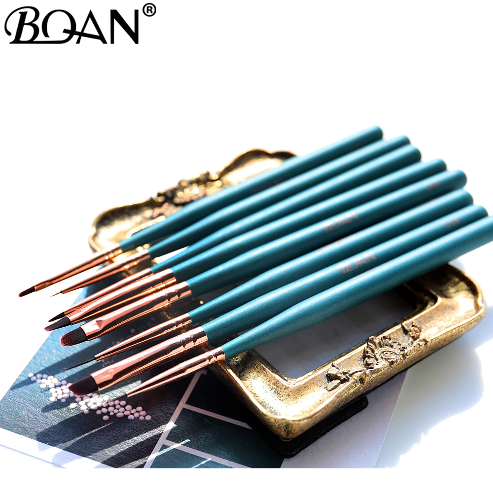 

BQAN Nail Art Design Painting Polish Brush UV Gel Nail Draw Pen Tools Round Head Pink Handle With Metal Cap