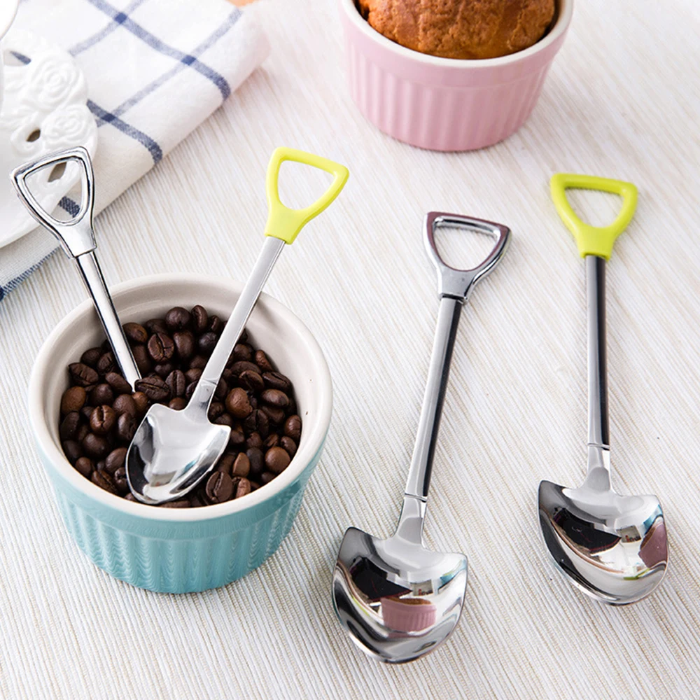 Shovel Stainless Steel Dessert Spoon Fork Set Tea Ice Cream Coffee Spoons new | Дом и сад