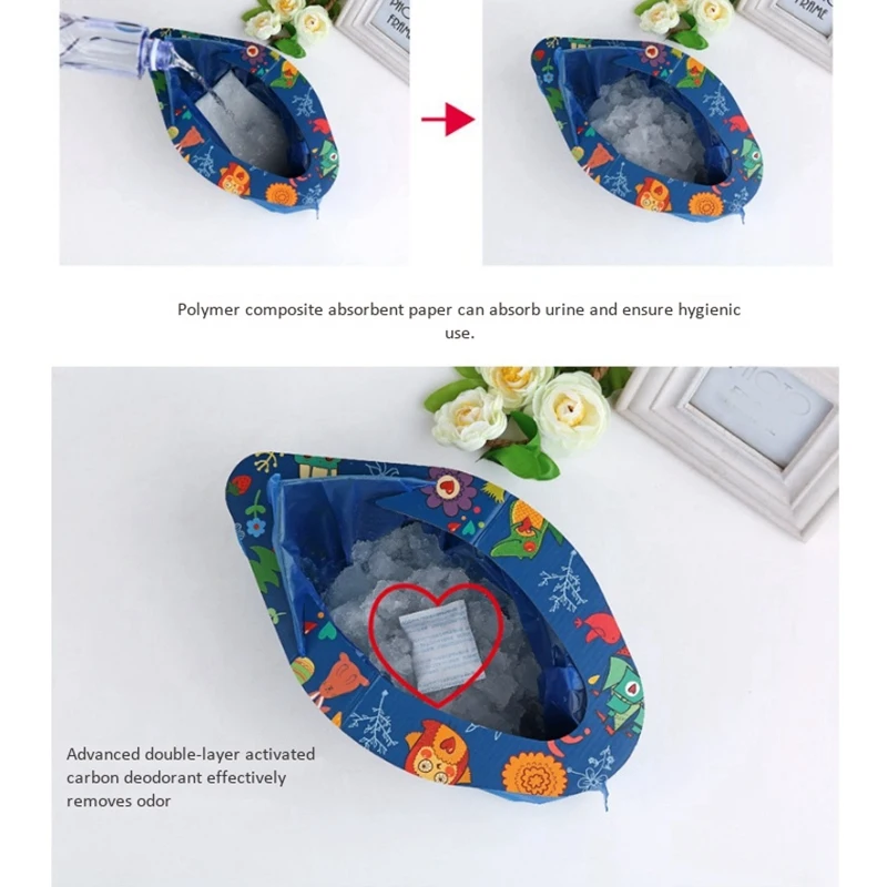 

Kids Portable Folding Potty Seat Boys Girls Baby Travel Toilet Training Infant Emergency Potties with Replacement Bags