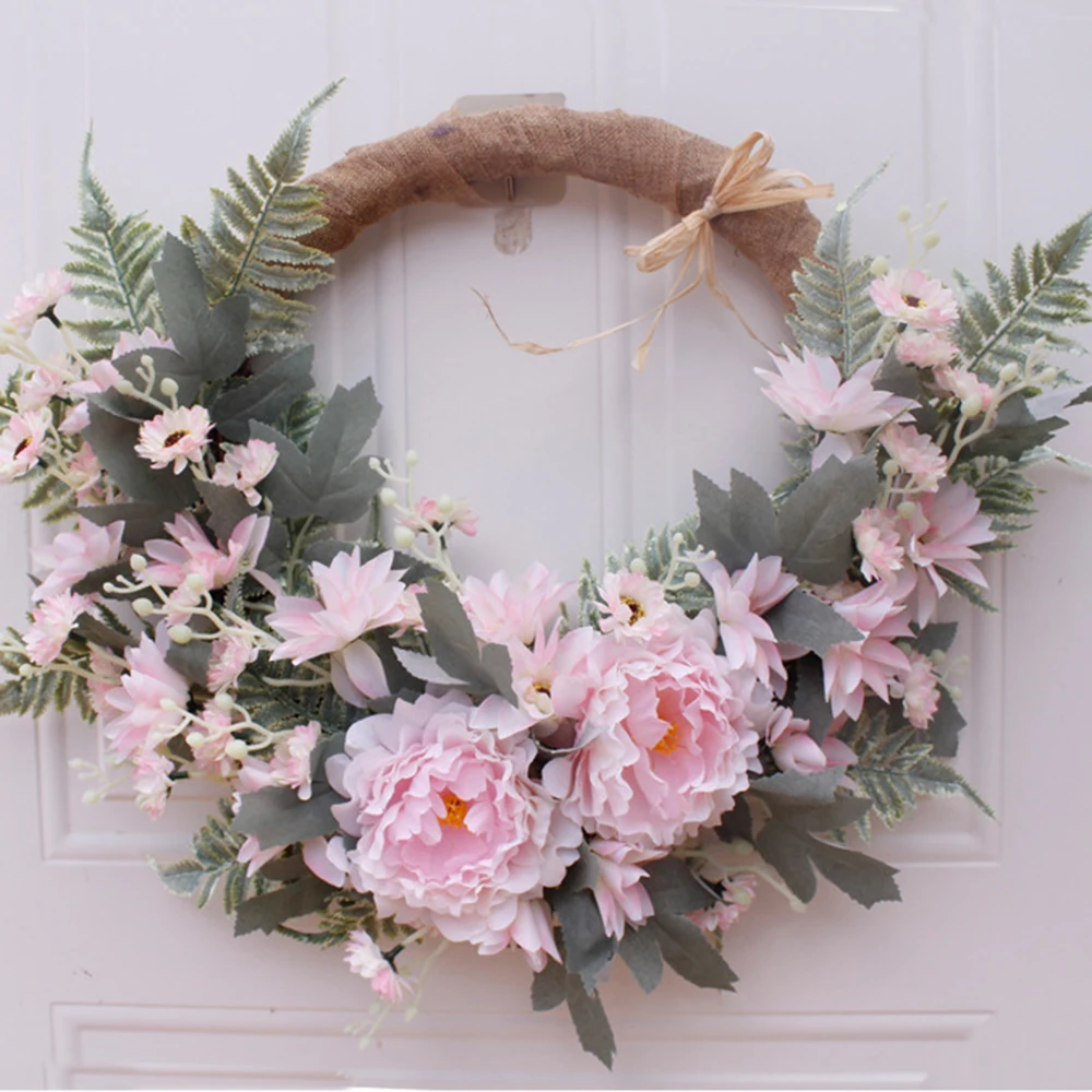 Искусственные цветы Далии венок пиона для входной двери фермерского дома на все