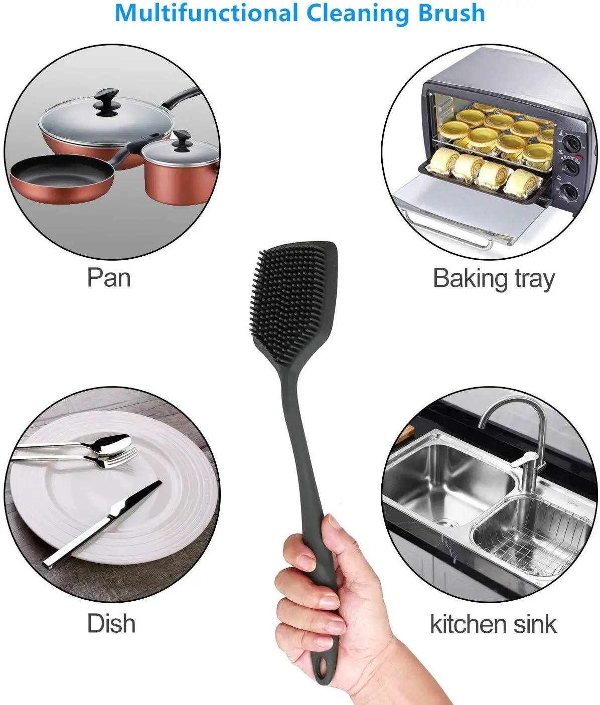 Силиконовая щетка для чистки кастрюль сковородки скребок антипригарный горшок