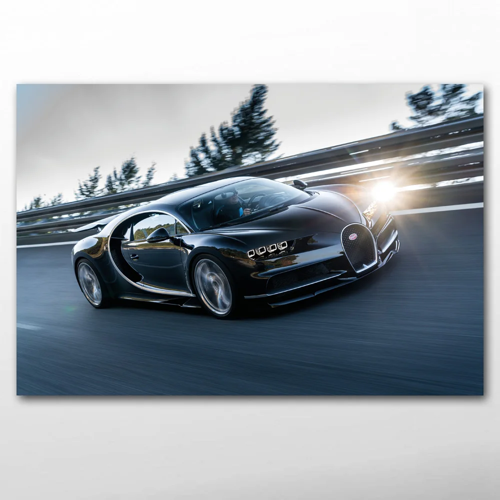 Плакаты и принты Bugatti Chiron спортивный автомобиль обои холст ткань настенная