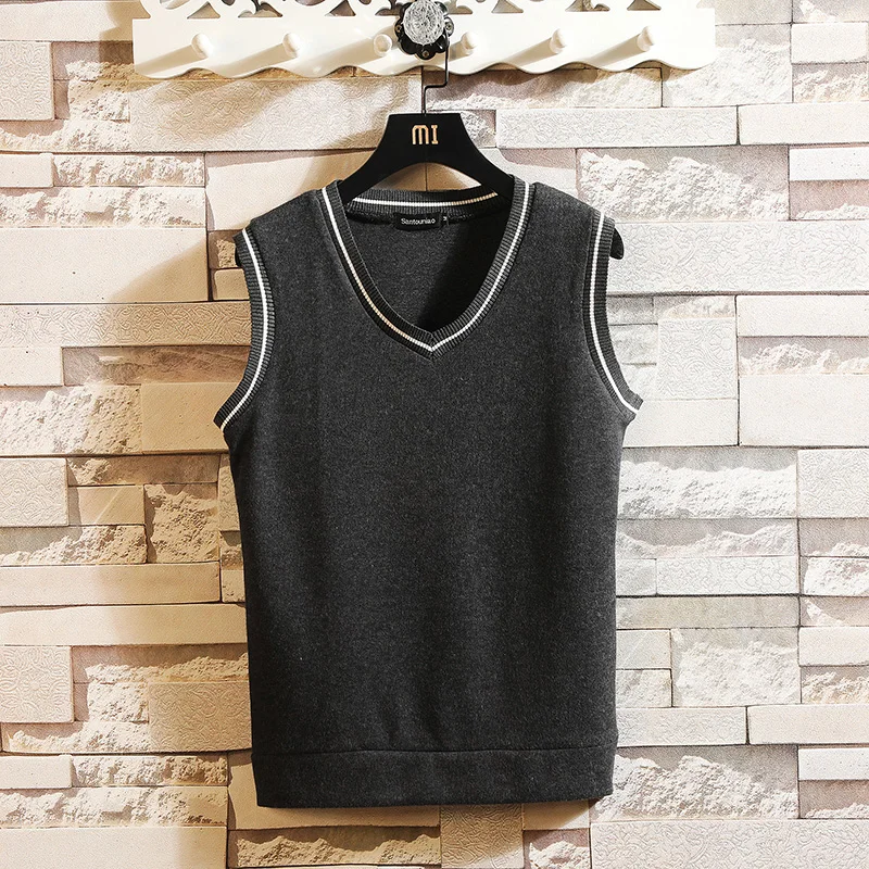Новый модный брендовый свитер без рукавов мужской пуловер Мужской Джемперы
