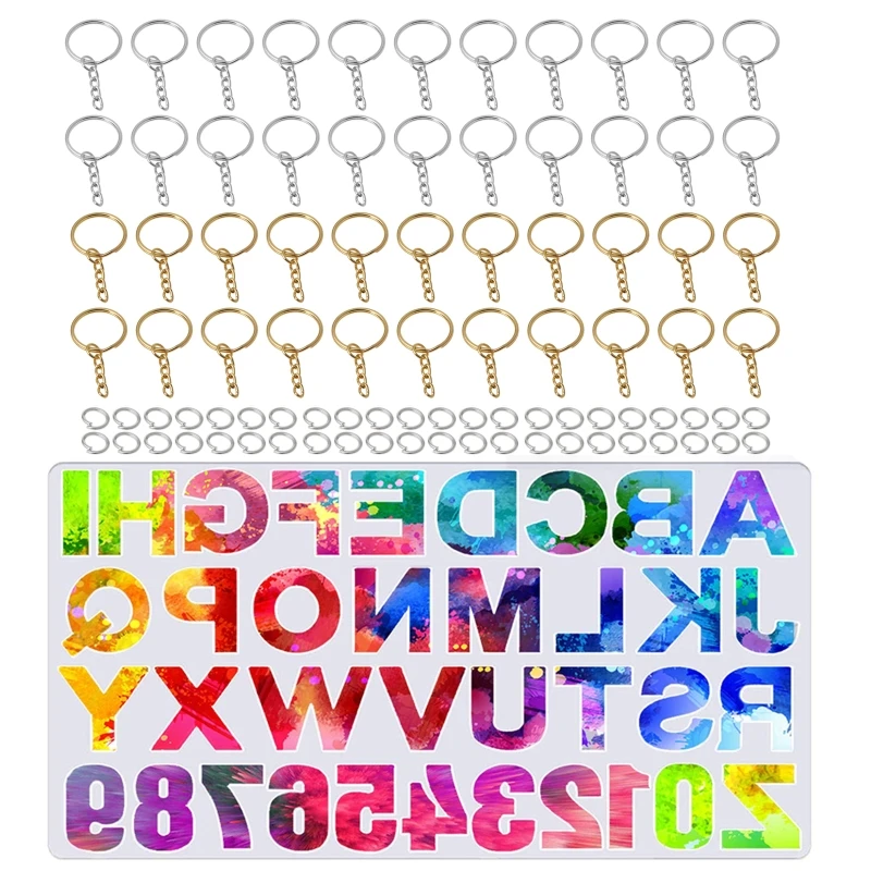 

255PCS Alphabet Resin Molds Reversed Letter Number Silicone Resin Molds Epoxy J78F