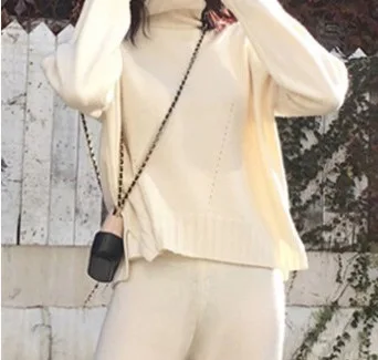 

wind net red goddess flavor casual knitting Lazy autumn and winter suit women sweater with wide leg pants