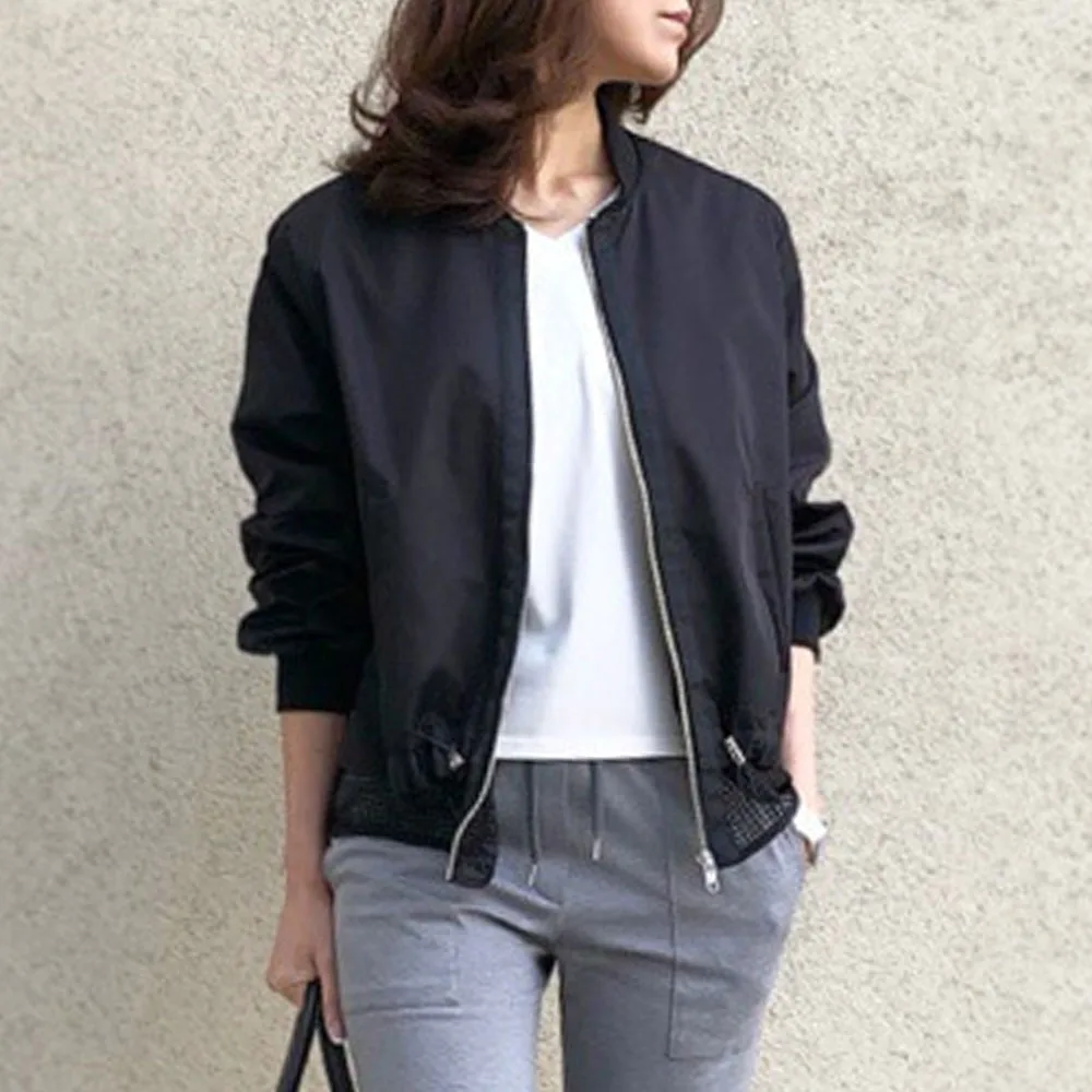 

Patchwork Women Coat Zipper Up Jacket 2020 Korean Japanese Style Ladies Casual Autumn Outwear Coats Women Clothing Long Sleeve