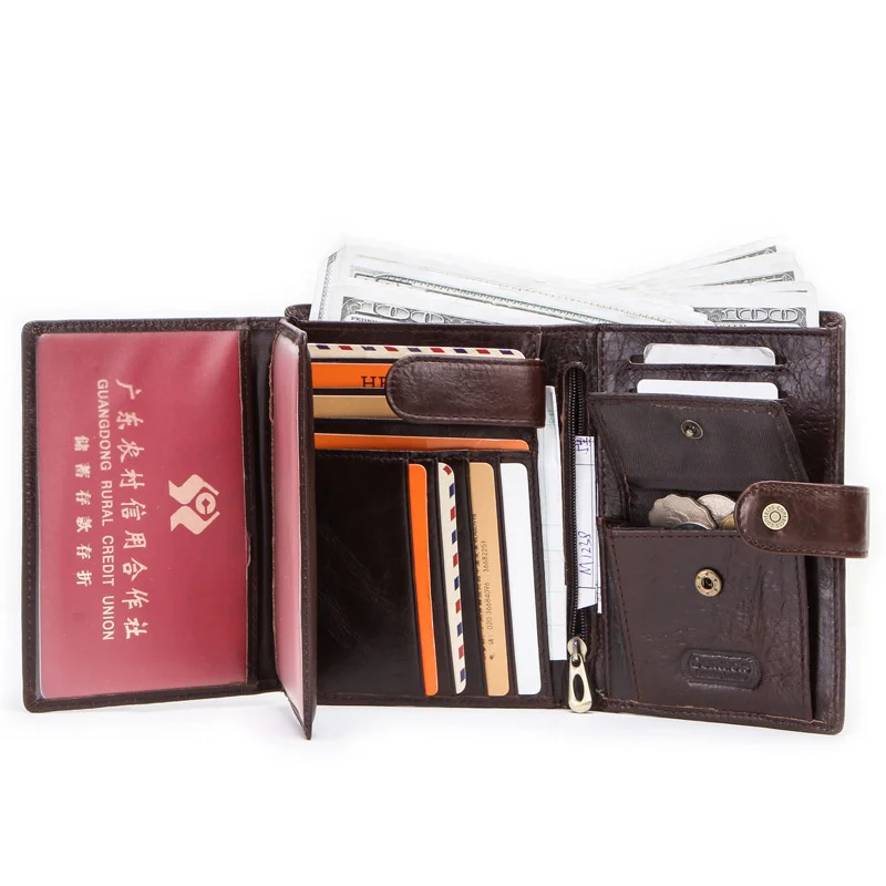 New Design trend men's and women's general Leather Passport Bag Fashion multi-function buckle certificate clip High-quality